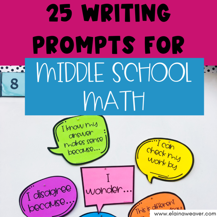 25 writing prompts for middle school math with examples