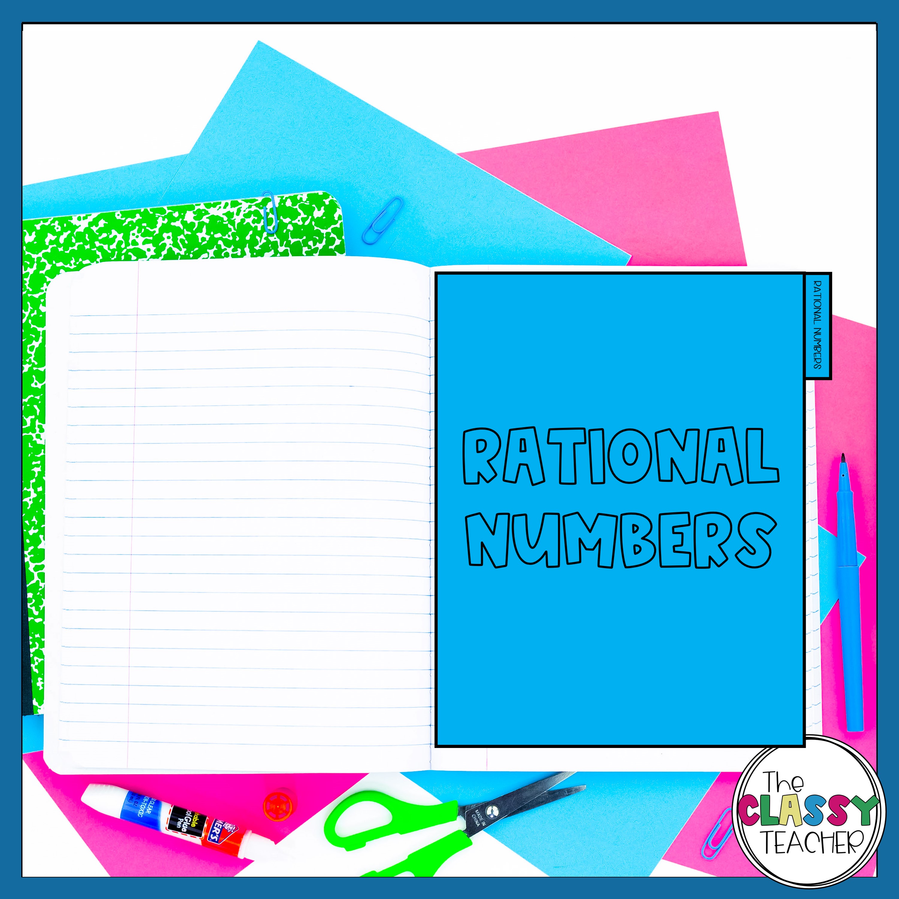 unit divider for rational numbers in a composition notebook
